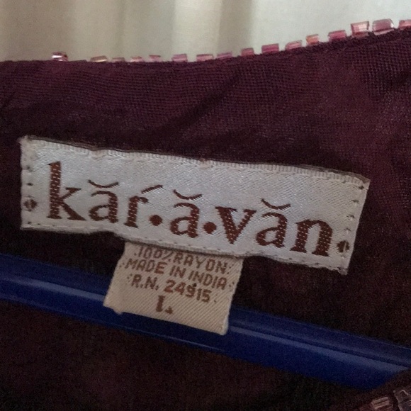 Vintage embroidery beaded top blouse Sz L - Picture 3 of 8